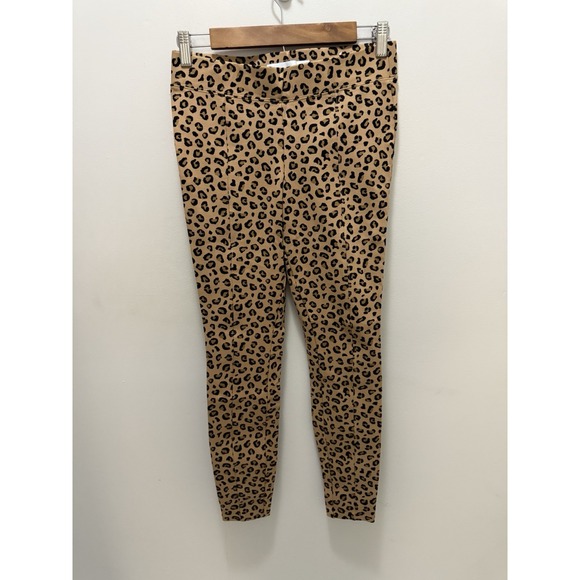 Old Navy Stevie Leopard Print Pants Women's Small – Tan Black Animal Print Ankle - Picture 1 of 9